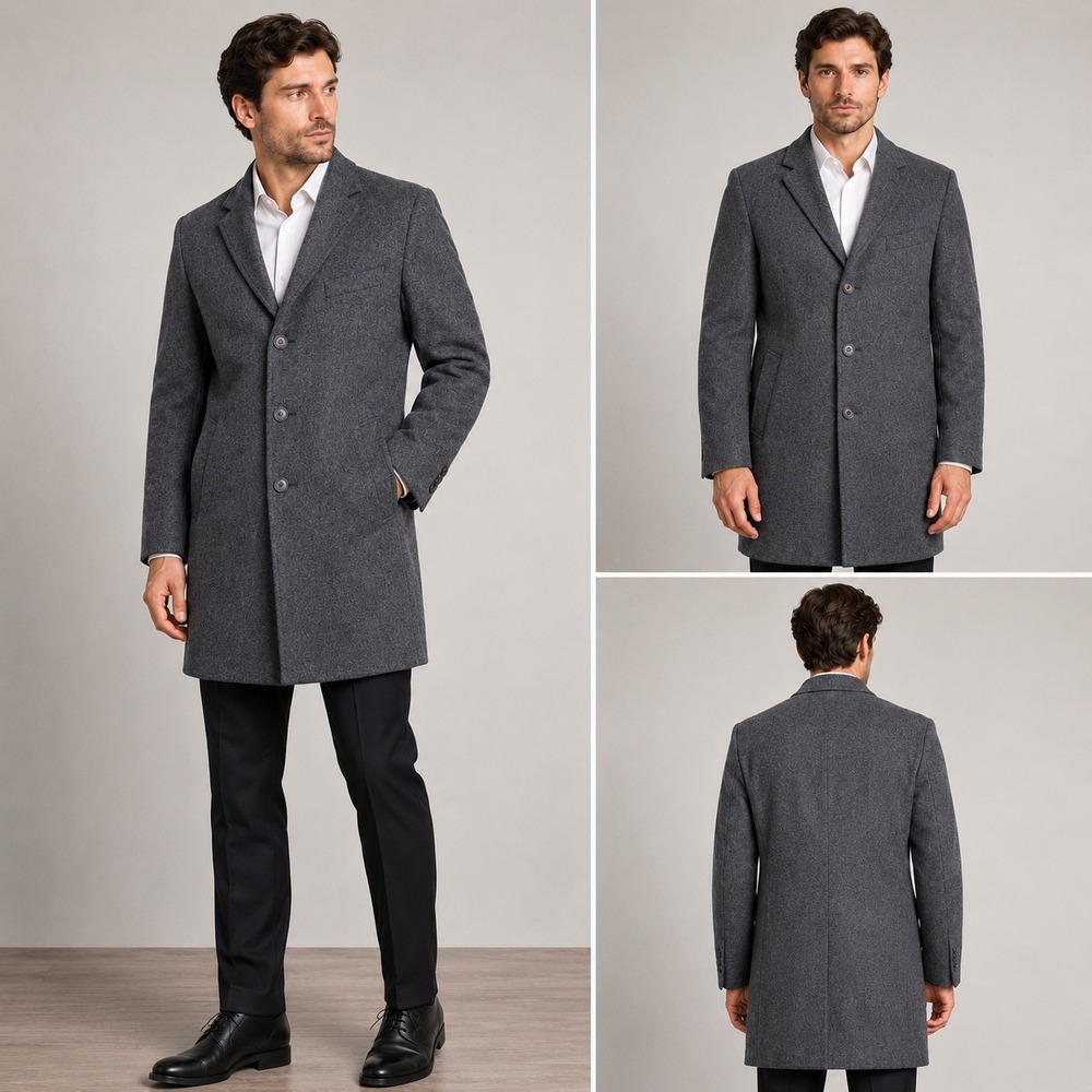 Cardinal of Canada‎ Overcoat Mens 40R Charcoal Excellent Wool Cashmere 759S26